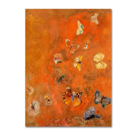 Odilon Redon 'Evocation Of Butterflies 1912' Canvas Art,35x47